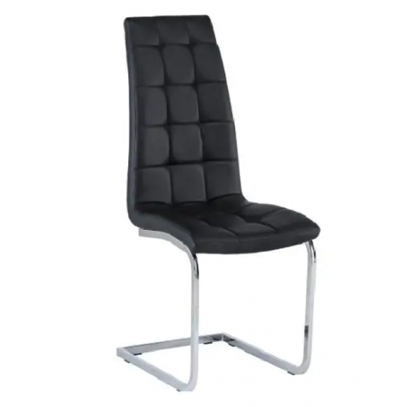 WOF Moreno Faux black Leather Dining Chair